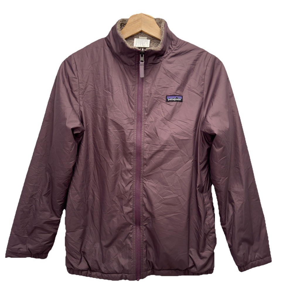 Patagonia Kids XL Reversible Los Gatos Brown/Purple Soft Shell Zip Bomber Jacket